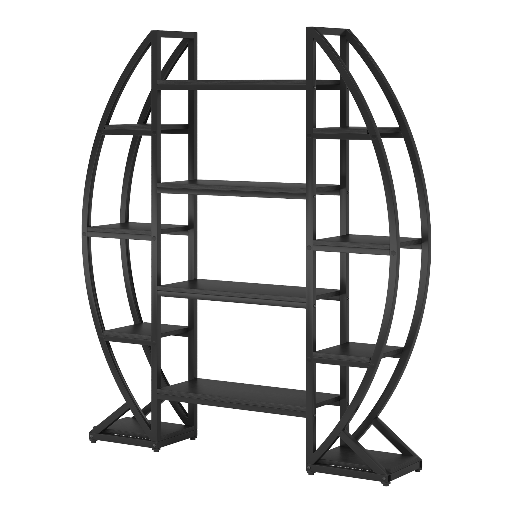 Industrial Bookshelf Triple Wide Etagere Display Unit_voghion.com